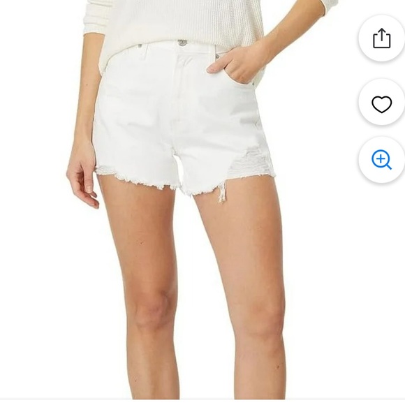 Levi's White Distressed Jean Shorts - Picture 1 of 6